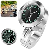 TaimeiMao Motorraduhr,Wasserdicht Leuchtend Motorraduhren für Lenker,Lenkerhalterung Uhr für Motorräder,Motorrad Fahrrad Uhr Universal,Motorrad zubehör für Motorräder(Silber)