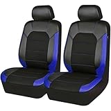 Auto-Sitzbezug Komplettset,Für Mercedes Benz C-Class W205 Tuning C200k 190e W201 2 Stück Auto-Schonbezüge Die Vordersitze Auto Sitzschoner Protectors Auto-Innenraum Zubehör,Blue