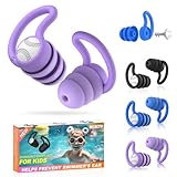 Ohrstöpsel Schwimmen Kinder - Wasserdichte Wiederverwendbare Weich Silikon Ohrenschutz, Ohrschutz für Kinder von 2-9 Jahren zum Duschen, Surfen, Schnorcheln und Andere (3 Paar)