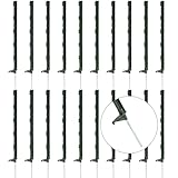 Agrarzone [20x] Eco Kunststoff Weidezaunpfähle 70cm, Einzeltritt, grün - stabiler Fiberglas Weidezaunpfahl - langlebige Kunststoffpfähle 5 Ösen - ideal für Hühnerzaun, Absperrzaun, Garten Zaun Pfahl