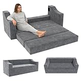 2er Sofa Schlafsofa Big Sofa mit Schlaffunktion Relaxsofa 2-in-1 Schlafsofa mit Bettfunktion Einzel-Sofabett für GäSte Cloud Polstersofa Ohne Montage Lazy Sofa Wohnzimmer, Wintergarten