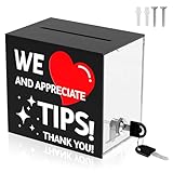 Spendenbox Durchsichtig 15x10x13cm Trinkgeldbox Abschließbar mit Schlüssel Spendendose Abschließbar für Bars Restaurants Veranstaltungsstände Cafés
