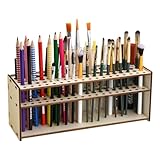 Cozlly Holz Pinselhalter Malen - Stifte & Schminkpinsel Organizer mit Aufbewahrungsregal