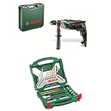Bosch Schlagbohrmaschine AdvancedImpact 900 (Zusatzhandgriff, Tiefenanschlag, Koffer) + 50tlg. X-Line Titanium-Bohrer und Schrauber Set (Holz, Stein und Metall)