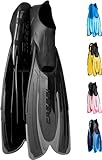 CRESSI Agua Fins Black_Long, 45/46 - Self-Adjusting Flossen für Tauchen, Apnoe, Schnorcheln und Schwimmen, Schwarz_Lange, 45/46