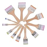 Operitacx 12St Bürste Pinsel streichen autopinsel ölfarben Pinsel Paintbrush Pinsel stifte Maschine reiben Palette Tragbare Pinsel Heften Haarpinsel aus Nylon Kunstpinsel hölzern Beige