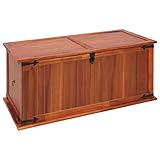 ZEYUAN Aufbewahrungstruhe, Schatztruhe Kindergeburtstag, Schatztruhe, Piraten Kindergeburtstag, Schatzsuche, Kisten Aufbewahrung, 79x34x32 cm Akazie Massivholz