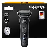 Braun Series 5 Rasierer Herren Elektrisch, Elektrorasierer Herren mit 50 Min. Akku, Rasierapparat, Kabelloser Nass- und Trockenrasierer für Männer, Wasserdicht, Made in Germany, 52-N1000si, Schwarz