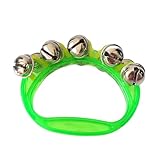 KIXZSAZ Lustige und lehrreiche Handglocken für Kinder jeden Alters. Kunststoff Klingelrassel, Schlittenglocken, Baby Handklingelglocken, Geschenk , Grün
