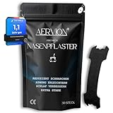 AERVION® Premium Nasenpflaster Schwarz 30 Stück | Extra starker Halt für bessere Atmung & Schlaf | Gegen Schnarchen & verstopfte Nase | Hautfreundlich & Premium Tragegefühl Nasal Strips (M (55x17mm))
