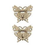 Dekorativer Vintage-Schloss mit Überfalle für Schmuckkästchen, Schrank, Bronze, Retro, Robust, Einfache Installation, 5 Cm Schraubenabstand