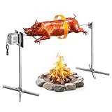 VEVOR Spanferkelgrill Lammgrill Spießbratengrill 1321 mm Rotisserie-Grill AC 220-240 V, 8-stufiges elektrisches Rotisserie-Grill-Set mit 40 kg Tragkraft, 38 W Motor Grillset für Partys