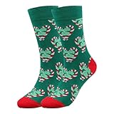 Socken für Mütter, Geschenke für Ehefrau, rote Socken, Fleece, Weihnachtssocken für Männer und Frauen, lustige süße Socken mit Weihnachtsmann, Rentier, Schneemann, Süßigkeitenmuster, Weihnachtssocken,