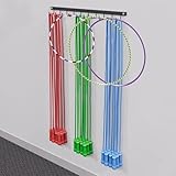 Wandmontiertes Springseil und Hula-Hoop-Gestell, platzsparender Organizer für die Aufbewahrung und Präsentation von Fitnessgeräten