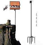 DMAIS Vogelfutterstation, 180,3 cm, variables Zubehör, Garten, Vogelstation, Eisen, einfache Installation, Vogelfutterstation für Vogelfütterung, Garten, Terrasse, Rasen