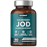 Jod Tabletten aus Kelp | 150µg | für die Schilddrüse | Hochdosiert | 180 Vegane Stück | Iodine Tablets | 150 mcg | von Horbaach