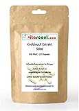 Knoblauch 135 Kapseln je 5000mg (=Extrakt 50mg 100:1) HOCHDOSIERT / Garlic - OHNE MAGNESIUMSTEARAT - PREMIUMQUALITÄT von VITASCOUT®