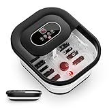 COMFIER Fußbad Massagegerät mit Heizung,Faltbare Elektrische Fussbad,Fußbadewanne mit Wärme und Blasen,35℃-48℃ Temperaturregelung,Massage-Rollen,Bimsstein, Vibration,Timer,Geschenke für Frauen Männer
