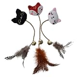 GetCoupon Interaktives Katzenspielzeug-Set, Katzenminze-Spielzeug mit Federn und Glocke, Kätzchen-Kauspielzeug, Zähneknirschen für Indoor-Katzen