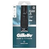 Gillette Intim Herren Intim-Trimmer i5, SkinFirst Schamhaarschneider für Männer, Wasserdicht, Kabellos für Nass/Trocken, Rasierer für Männer, Lebenslang scharfe Klingen