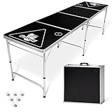 GoPong 2,4 m tragbarer Klapptisch für Beer Pong / Flip Cup (6 Bälle im Lieferumfang enthalten)