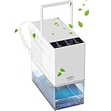 Luftentfeuchter für zu Hause, 1600 ml tragbarer Luftentfeuchter mit geteiltem Wassertank, 7 Bunte LEDs, automatische Abschaltung, Griffdesign, 23 W, extrem leiser Luftentfeuchter zum Trocknen von