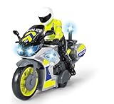 Dickie Toys Polizeimotorrad Kinderspielzeug (17 cm) - Yamaha Polizei Spielzeug mit Figur, Blaulicht & Sirene, Friktionsantrieb, Fahrzeuge ab 3 Jahren - 203712018
