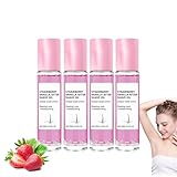 Strawberry Vanilla After Shave Oil, Erdbeer-Vanille After Shave Öl Frauen für glatte Haut, Soft After Rasieröl mit Hyaluronsäure, Feuchtigkeitsspendende und glättende Haut, nicht fettig (4pv, 10ml)