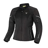 SHIMA JET Motorradjacke Damen - Atmungsaktive Sommer Mesh Motorcycle Stadt Textiljacke Männer mit Wasserdichter Membran, CE Schulter Ellbogen und Rücken Protektoren, Breitenverstellung (Schwarz, M)