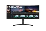 LG 38WN75C QuadHD+ UltraWide Curved 21:9 LED IPS HDR, 3840 x 1600, 1 Milliard Farben, HDMI 2.0 (HDCP 2.2), Display Port 1.4, Audioausgang, Höhe verstellbar, Flicker Sticker afe, schwarz, 38'
