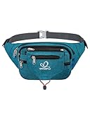 WATERFLY Bauchtasche Gürteltasche Damen und Herren Sport Hüfttasche für Laufen Fitness Joggen Wandern Pfauen Blau
