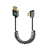 Gettimore Mini-HDMI-auf-HDMI-Spiralkabel, 8K @ 60Hz, 48 Gbit/s für DSLR-Kamera, Camcorder, HDTV, Laptop, Schwarz links