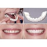 URFEDA Magic Teeth Smile Perfect Snap Veneers, temporäre kosmetische Zahnabdeckung Instant Zahn-Reparatur-Set, Silikon Thermal Fitting Perlen für fehlender Zähne, Beauty Tool Prothesen, 1 Paar