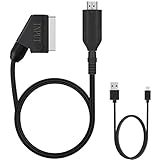 CAVN Scart auf HDMI Konverter, Neuer All-in-One Scart zu HDMI Konverter mit SCART-Eingangskabel & HDMI-Ausgangsanschluss HD 1080P Video Audio Adapter, für HDTV STB VHS Xbox PS3 Sky DVD Blu-Ray