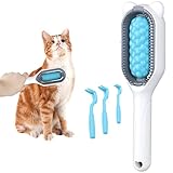 Haustierbürste Hundebürste Katzenbürste Fellpflege Kamm (Blau)