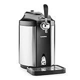 Klarstein Skal - universelle Bier-zapfanlage, Zapfanlage mit integriertem Bierkühler, Kühlung auf 2-12 °C, Bier zapfanlage 5 liter mit Kühlung. thermoelektrisches Kühlsystem, 38 dB, grausilber