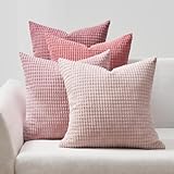 Topfinel Kissenbezug 50x50 Rosa 4er Set Cord körnig Farbverlauf Kissenbezüge Kissenhülle Dekokissenbezug Sofakissen Couchkissen für Sofa Schlafzimmer Wohnzimmer Balkon Kinder flauschig