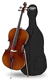Classic Cantabile Student Cello 4/4 - gesperrte Fichtendecke - Boden, Zarge, Hals und Steg aus Ahorn - Griffbrett: Linde gebeizt - Wirbel und Sattel aus Ahorn, geschwärzt - inklusive Bogen und Tasche