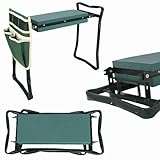 Domarex Gartenhocker - Klappbarer Gartenarbeitshocker Jared 60x28x49 cm – Faltbar – Tasche zur Aufbewahrung von Werkzeugen - mit Aufbewahrungskorb für Gartengeräte - Garten