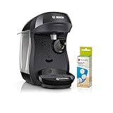 Bosch Tassimo happy friendly Kapselmaschine TAS102EA, über 70 Getränke, geeignet für alle Tassen, Abschaltautomatik, nachhaltig, inkl. Entkalkungstabletten, platzsparend, 1400 W, schwarz