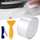 TANGHSE 5CM*10M Lackschutzfolie Transparent, Kantenschutz Folie Selbstklebend Schutzfolie Auto, mit Schaber, Einstiegsleisten Aufkleber Blasenfrei, Universal Lackschutzfolie für Auto Fahrrad Motorrad