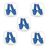 5 Paar Ohrstöpsel für Schwimmer, Ohrstöpsel Schwimmen, Wasserdichter wiederverwendbarer Silikon Ohrstöpsel zum Schwimmen Duschen Baden Surfen