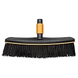 Fiskars Straßenbesen, Besenkopf, Breite: 38 cm, Kunststoff-Borsten, Schwarz/Orange, QuikFit, 1001416