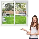 115x175cm Fliegenschutzgitter für Fenster Fliegengitter Fliegenschutz Insektenschutz, mückengitter, moskitonetz, Spannrahmen, ohne Bohren und Schrauben