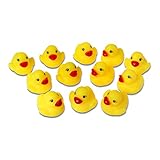 Schramm® 12 Stück Gummiente Quietsche Ente gelb ca. 3,5 cm Quietscheente Badeente Bade Ente Enten Badeenten Gummienten