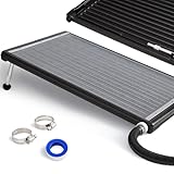 Arebos Solarkollektor Poolheizung, 110 x 65 x 7,5 cm Solarheizung für Pool, Kapazität bis zu 15 Liter, Durchflussmenge bis zu 10.000 L/h, Schlauchanschluss Ø 32/38 mm, inkl. Montagematerial