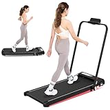 LIKESPORTING Laufband für Zuhause mit Neigung, Klappbares Elektrisches Laufband bis 12 km/h, Klappbar Laufband, 1400W Walking Machine mit LCD-Anzeige (schwarz)