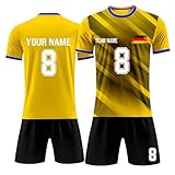 Generisch Fussball Trikot Kinder, Personalisierte Fußball Trikot Kinder mit eigenem Namen Logo Nummer, Fußball Trikot Shorts