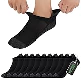 FALARY Sneaker Socken Herren 39-42 Sportsocken für Damen Kurze Laufsocken Baumwolle Atmungsaktive Halbsocken Schwarz 10 Paar