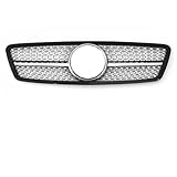 YUQUDGELKY Für Für C W203 2001-2007 C200 C240 C280 Diamanten Stil Stoßstangengrills Chrom Silber Front Sportgrill(Chrom)